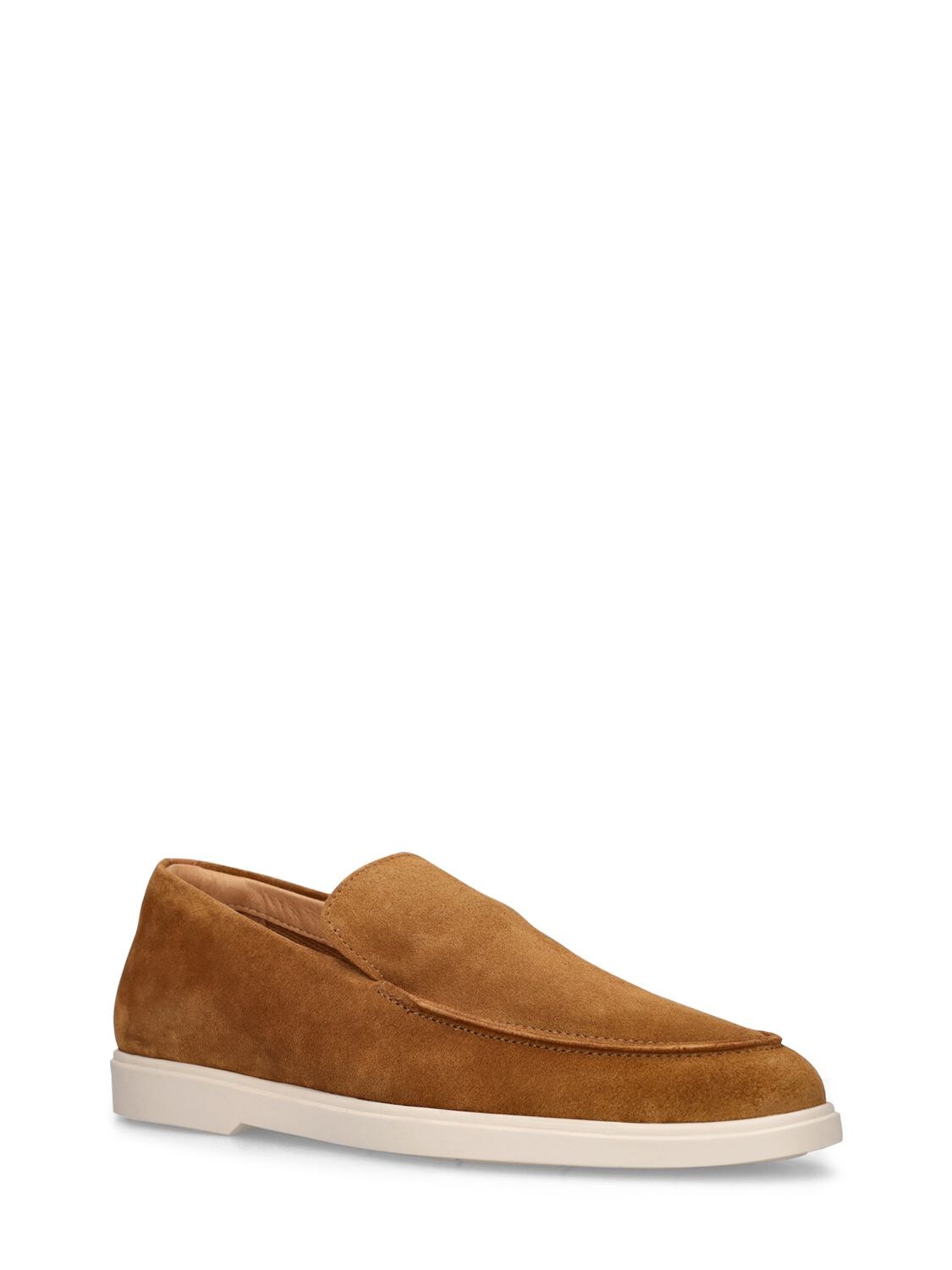 Shop Frescobol Carioca Miguel Suede Loafers In Tan