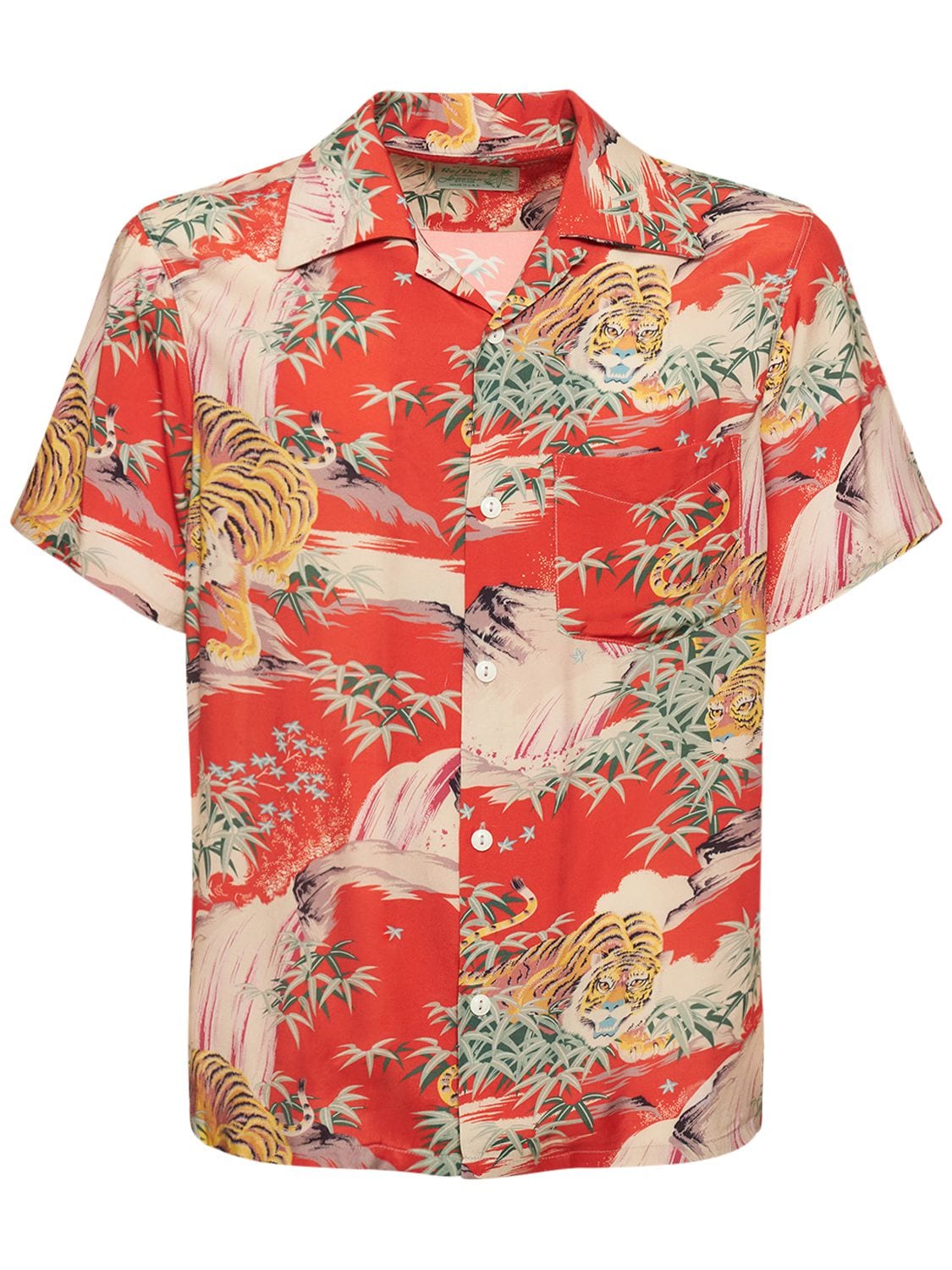 Tiger Surf Print Viscose S/s Shirt – MEN > CLOTHING > SHIRTS