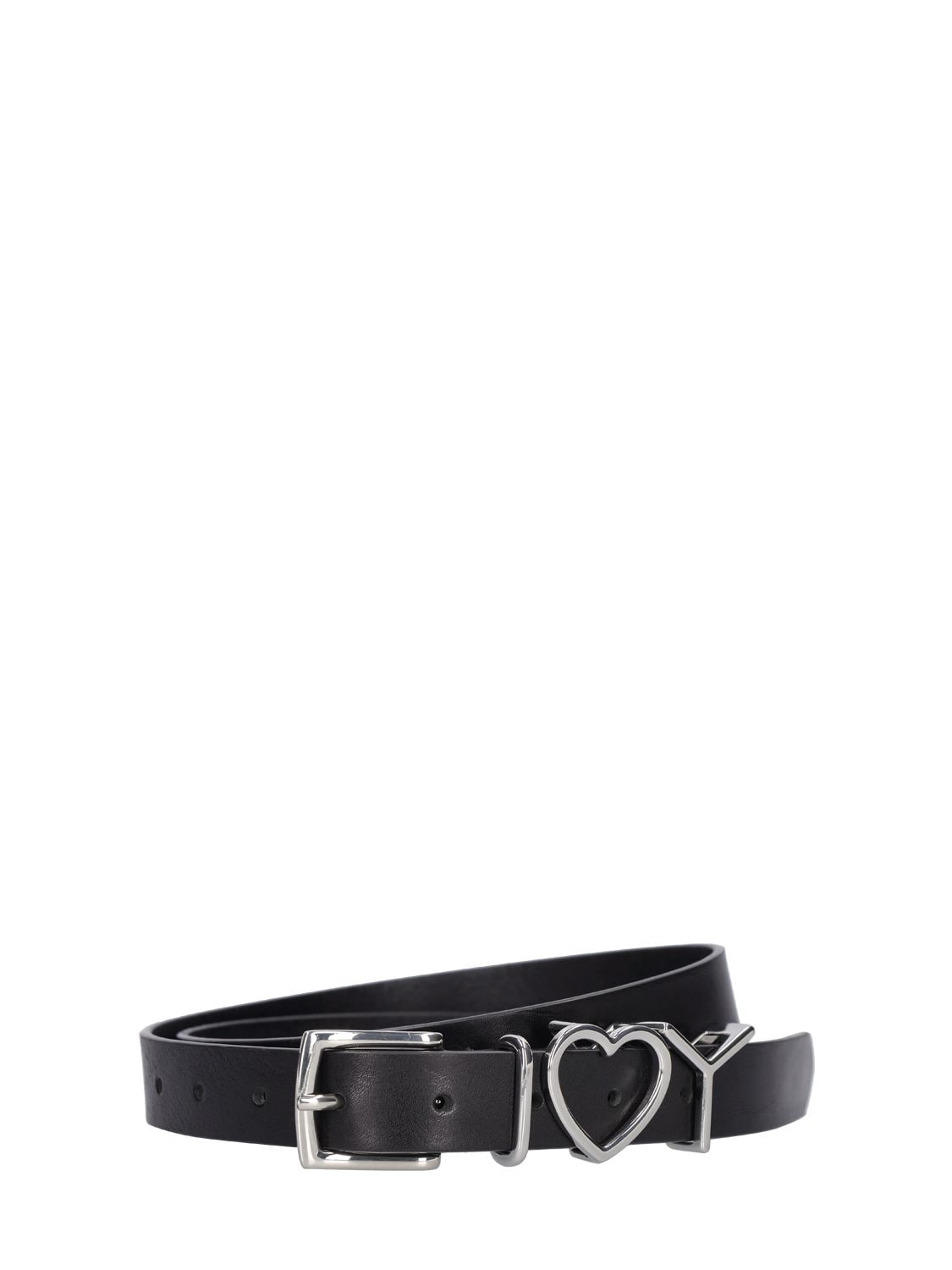 Shop Y/project 2.5cm Y Heart Belt In Black,silver