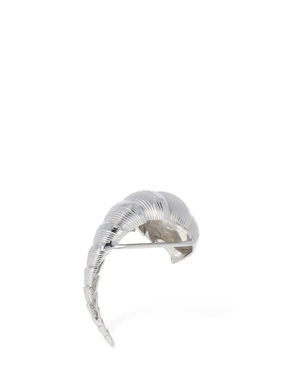 Shop Courrèges Shell Shape Mono Ear Cuff In Silver