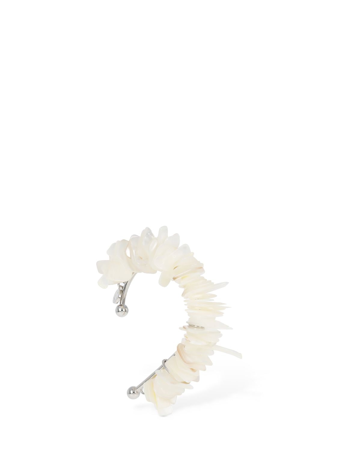 Shop Courrèges Coral Mother Of Pearl Mono Ear Cuff