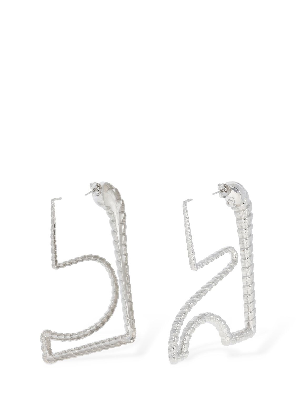 Shop Courrèges Medium Ac Shell Shape Earrings In Silver