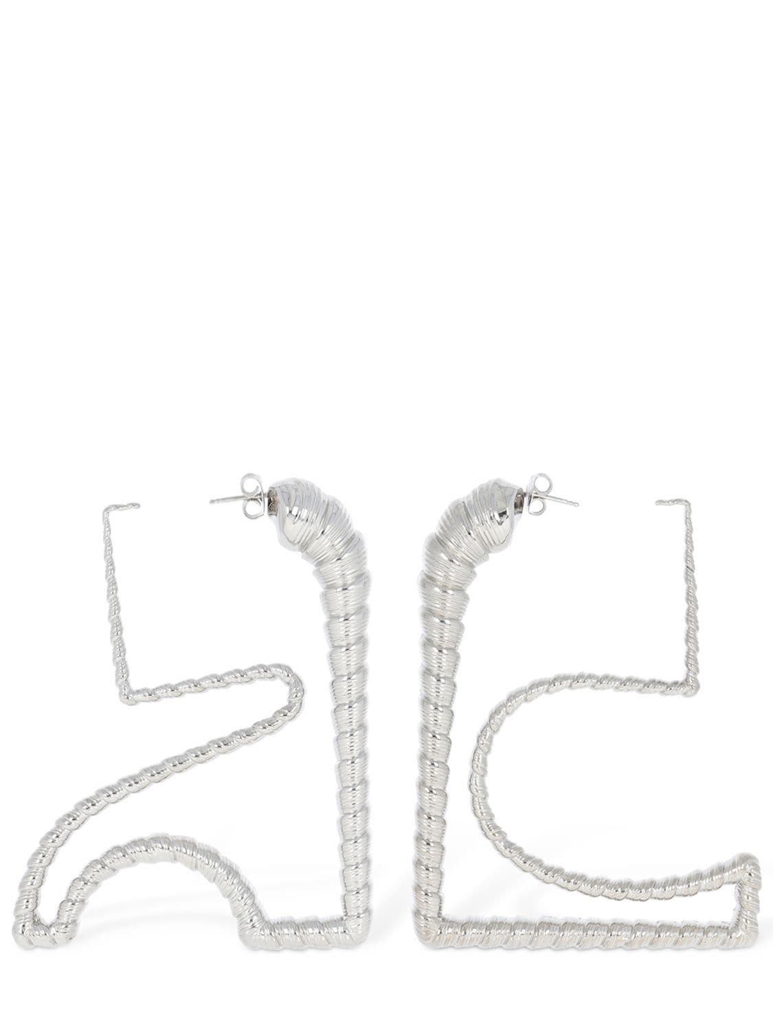 Courrèges Medium Ac Shell Shape Earrings In Silver