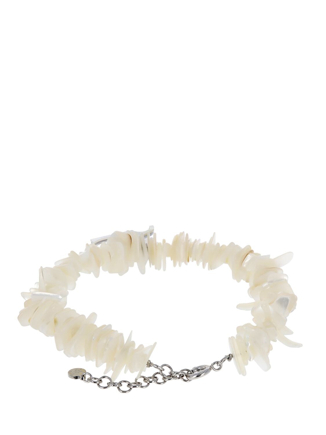 Shop Courrèges Coral Mother Of Pearl Anklet