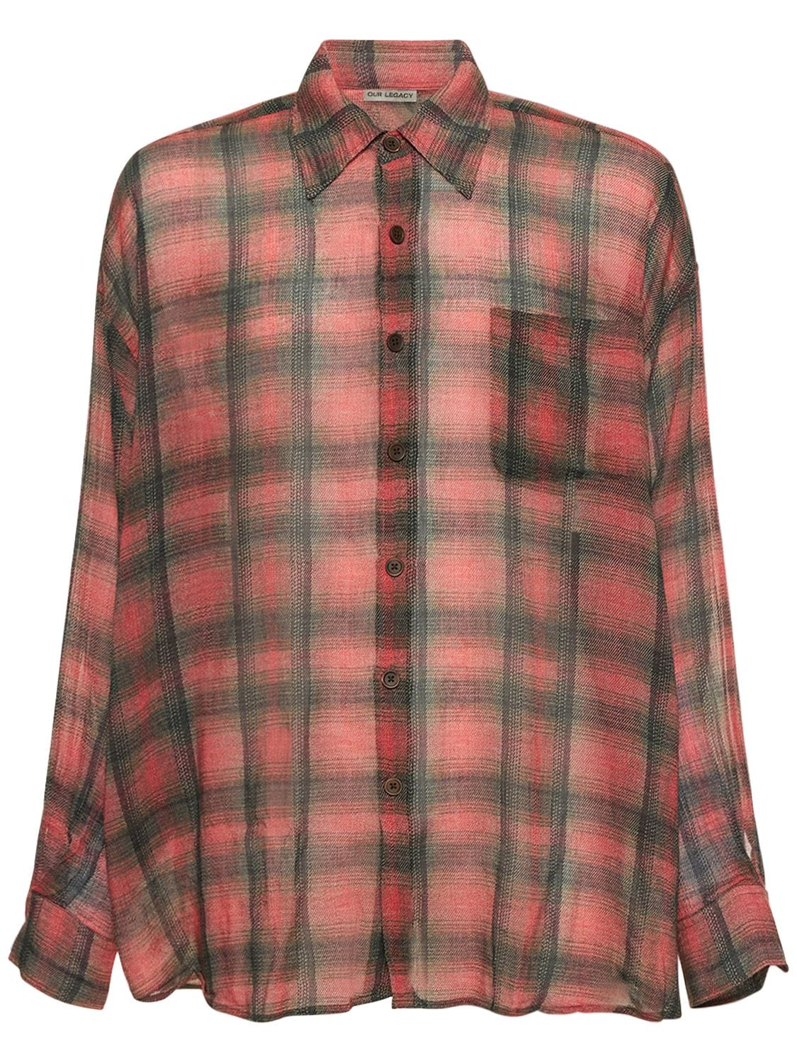 Our Legacy Borrowed Shirt Big Lumbercheck Print In Pink | ModeSens Our Legacy Borrowed Shirt Big Lumbercheck Print In Pink | ModeSens