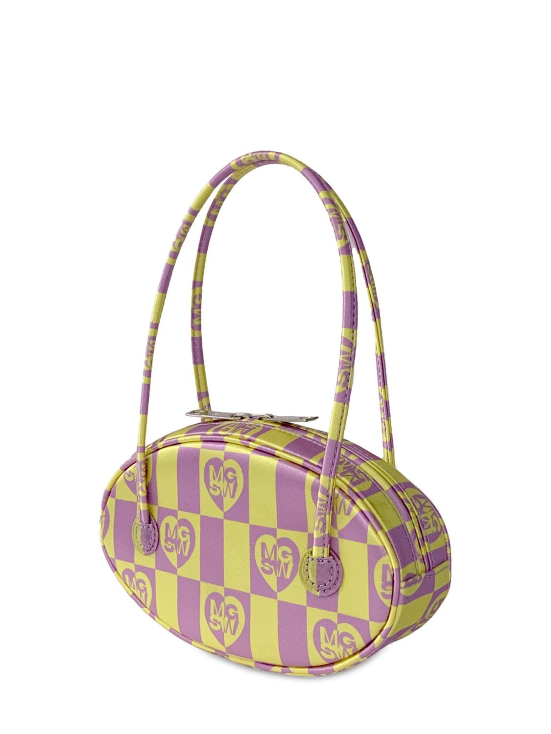 Shop Marge Sherwood Egg Satin Top Handle Bag In Yellow,purple