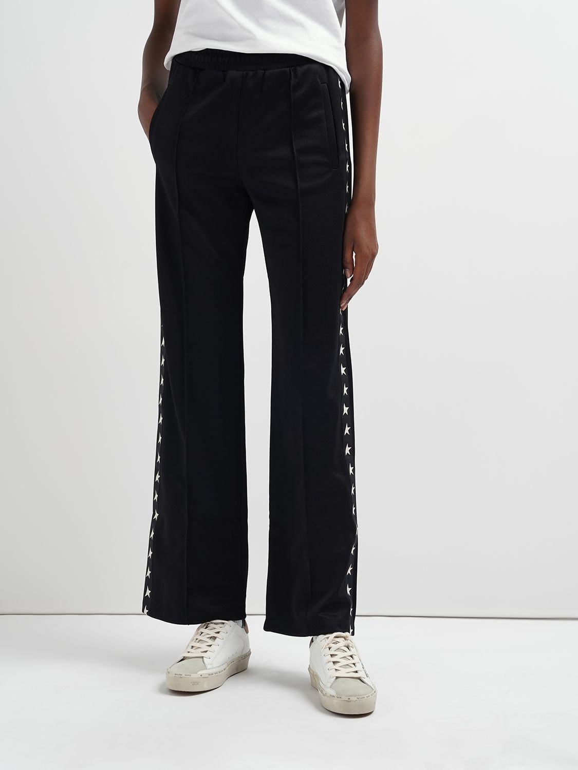 Shop Golden Goose Star Dorotea Jersey Sweatpants In Black