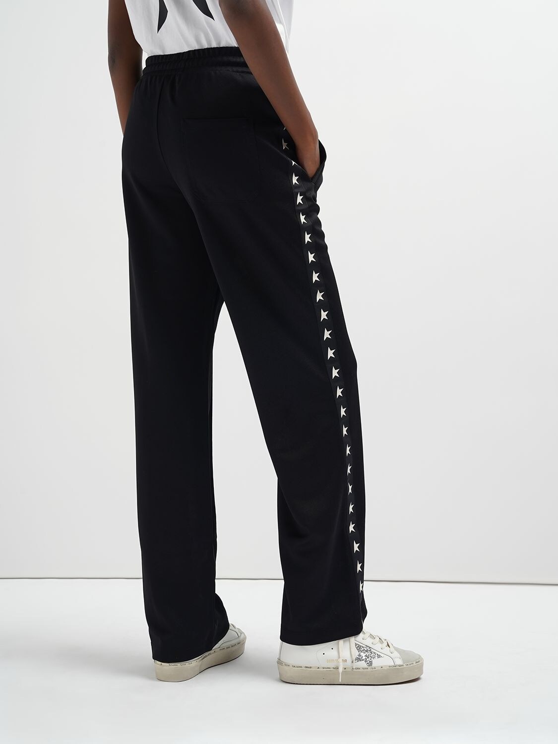 Shop Golden Goose Star Dorotea Jersey Sweatpants In Black