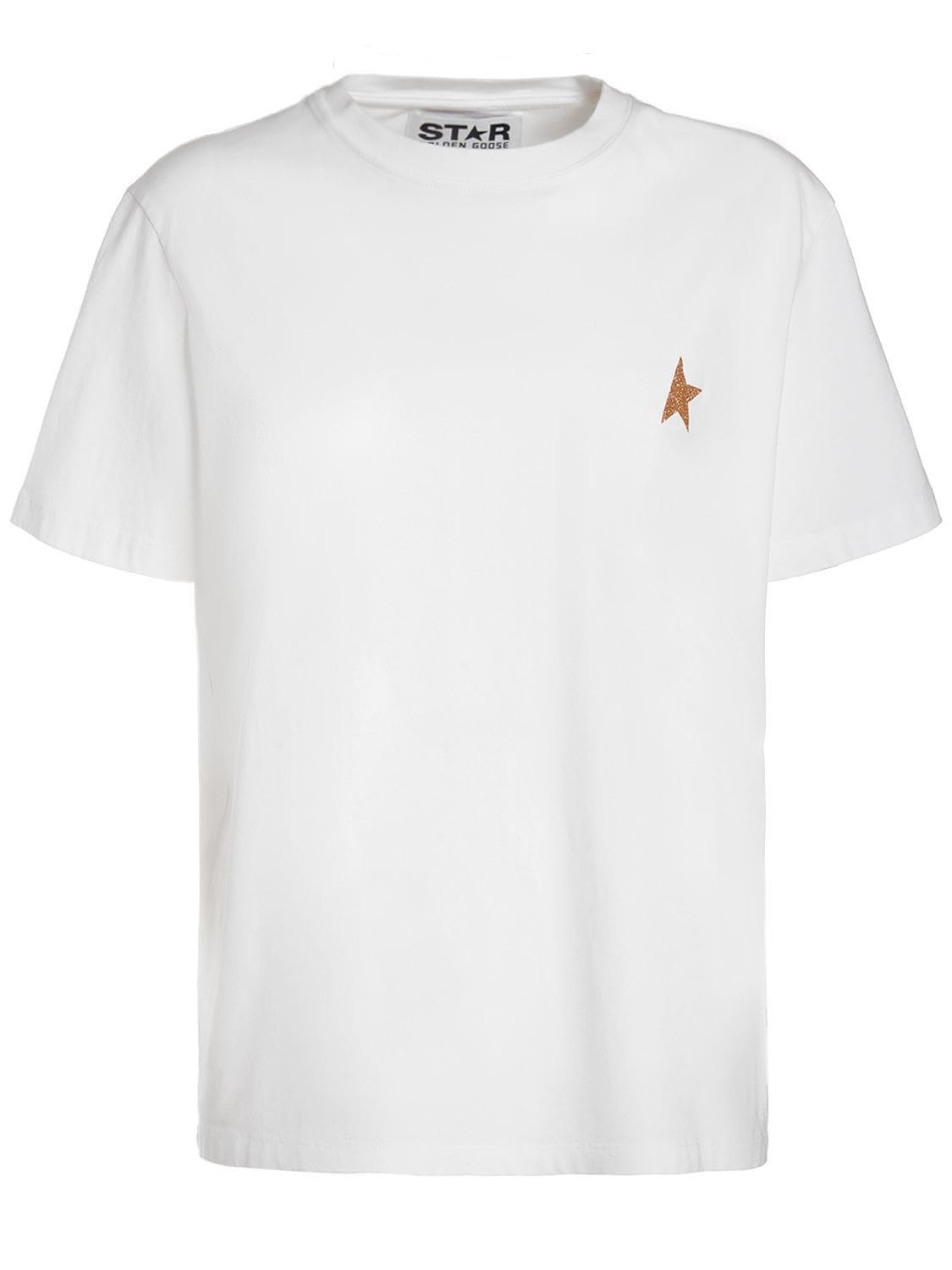 Shop Golden Goose Star Cotton Jersey T-shirt In White,gold