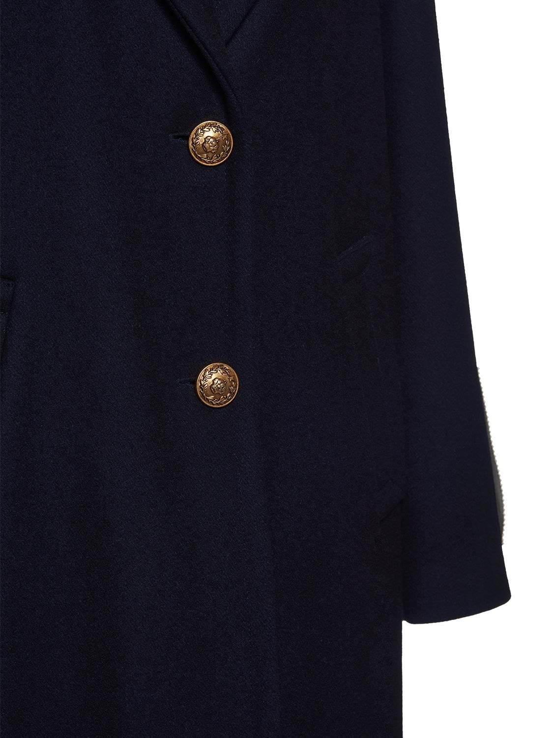 Shop Golden Goose Golden Wool Blend Coat In Dark Blue