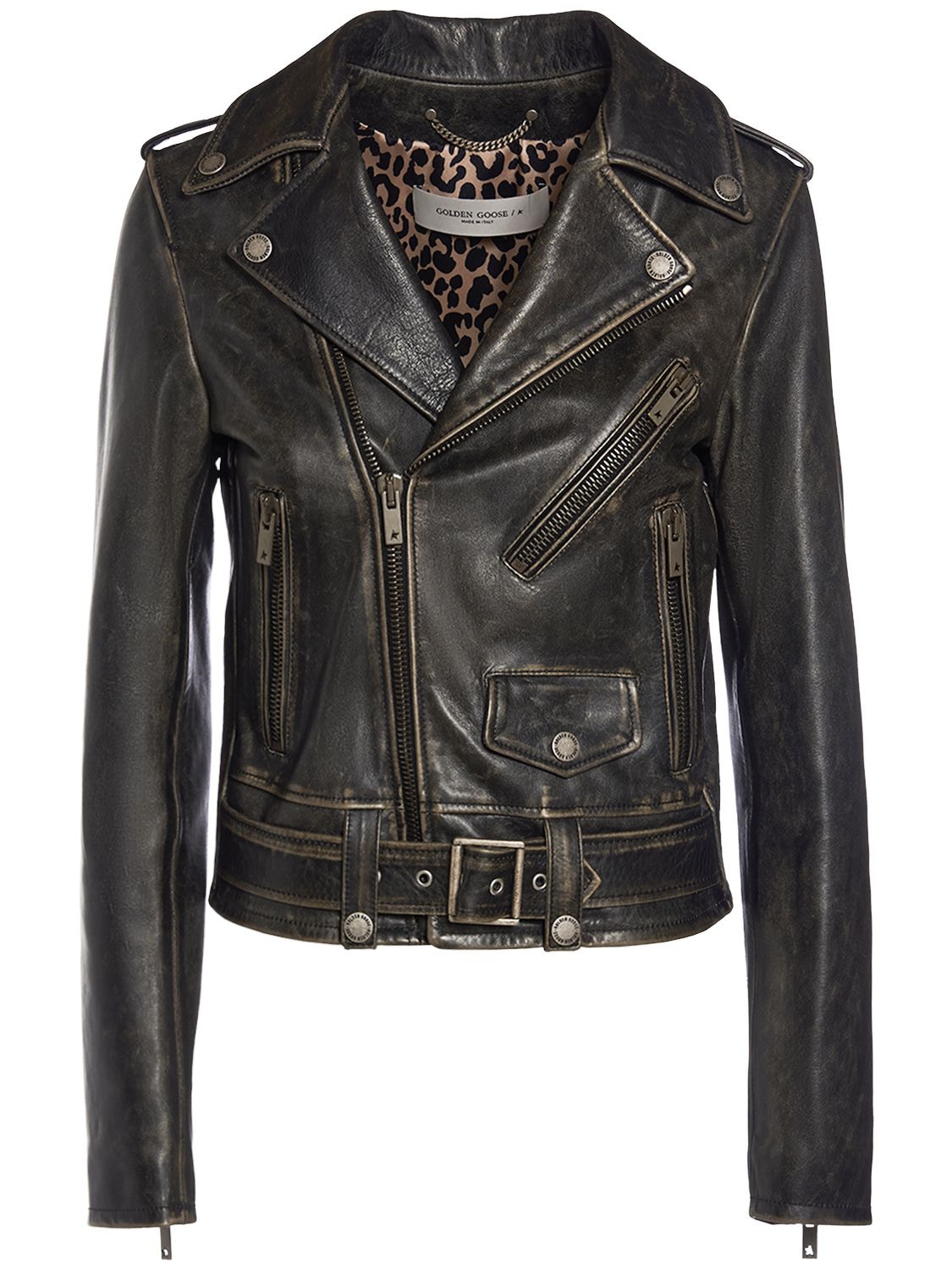 Image of Golden Chiodo Bull Leather Jacket