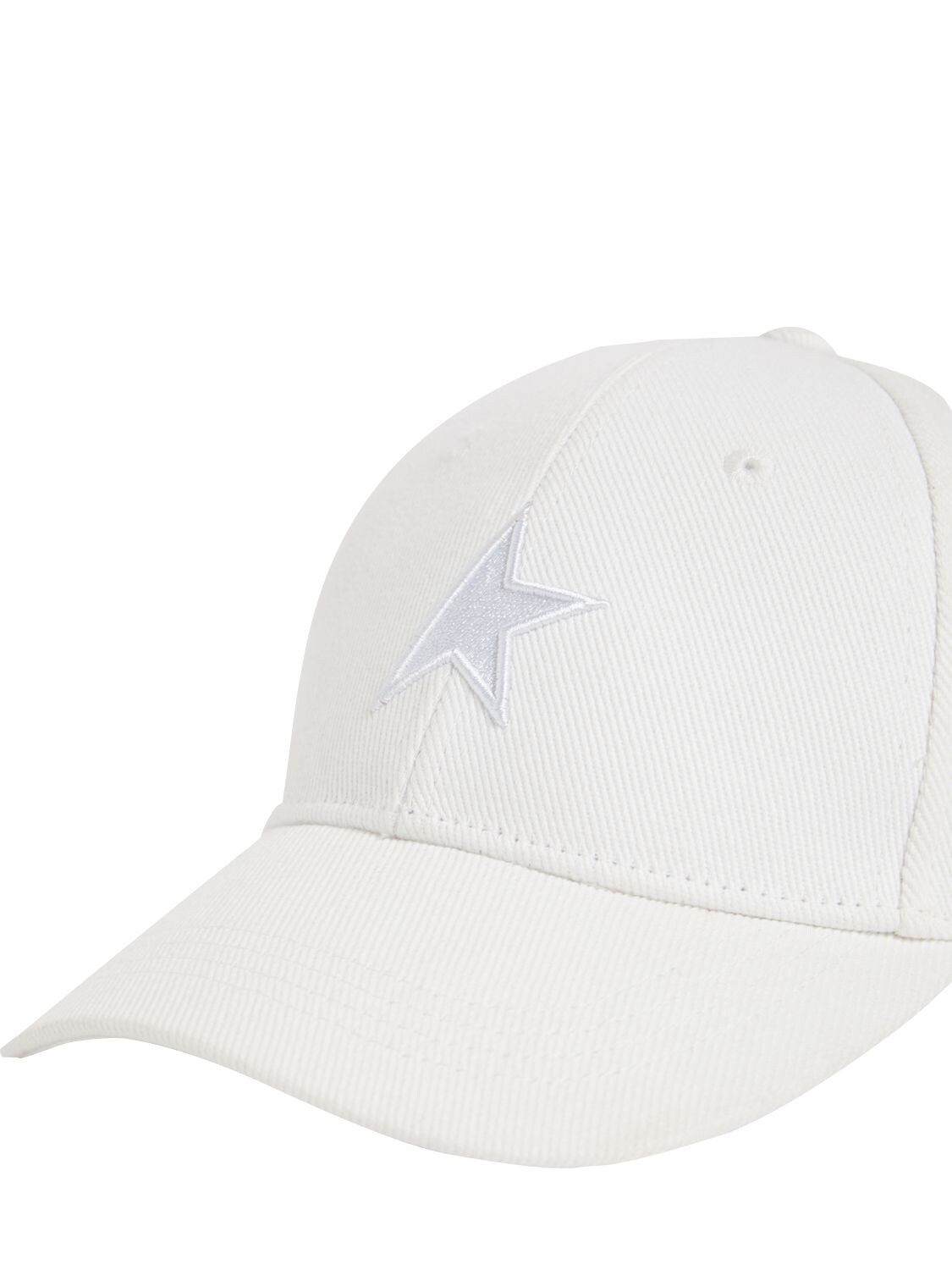 Shop Golden Goose Star Cotton Baseball Hat In Beige