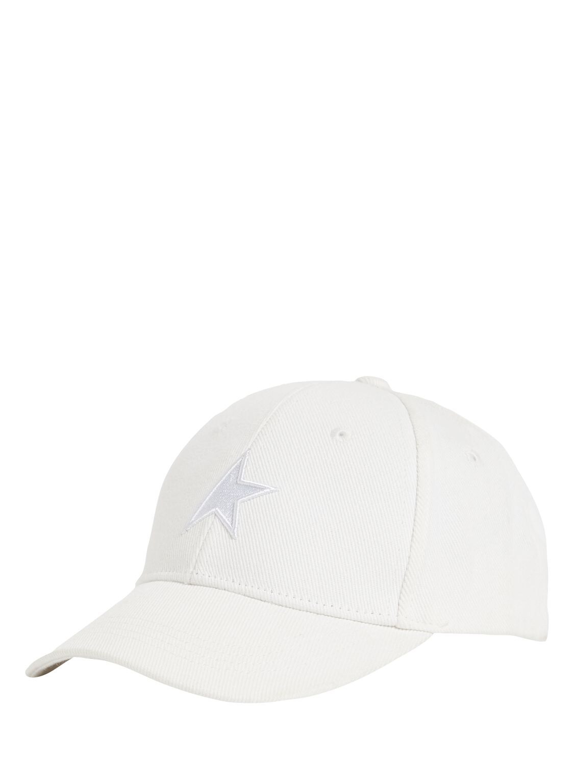 Shop Golden Goose Star Cotton Baseball Hat In Beige