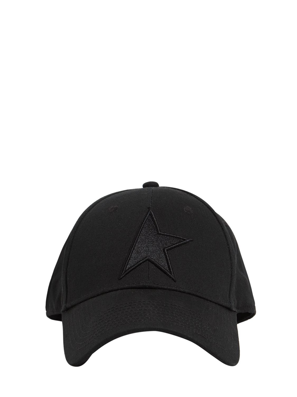 Golden Goose Star Cotton Baseball Hat In Black