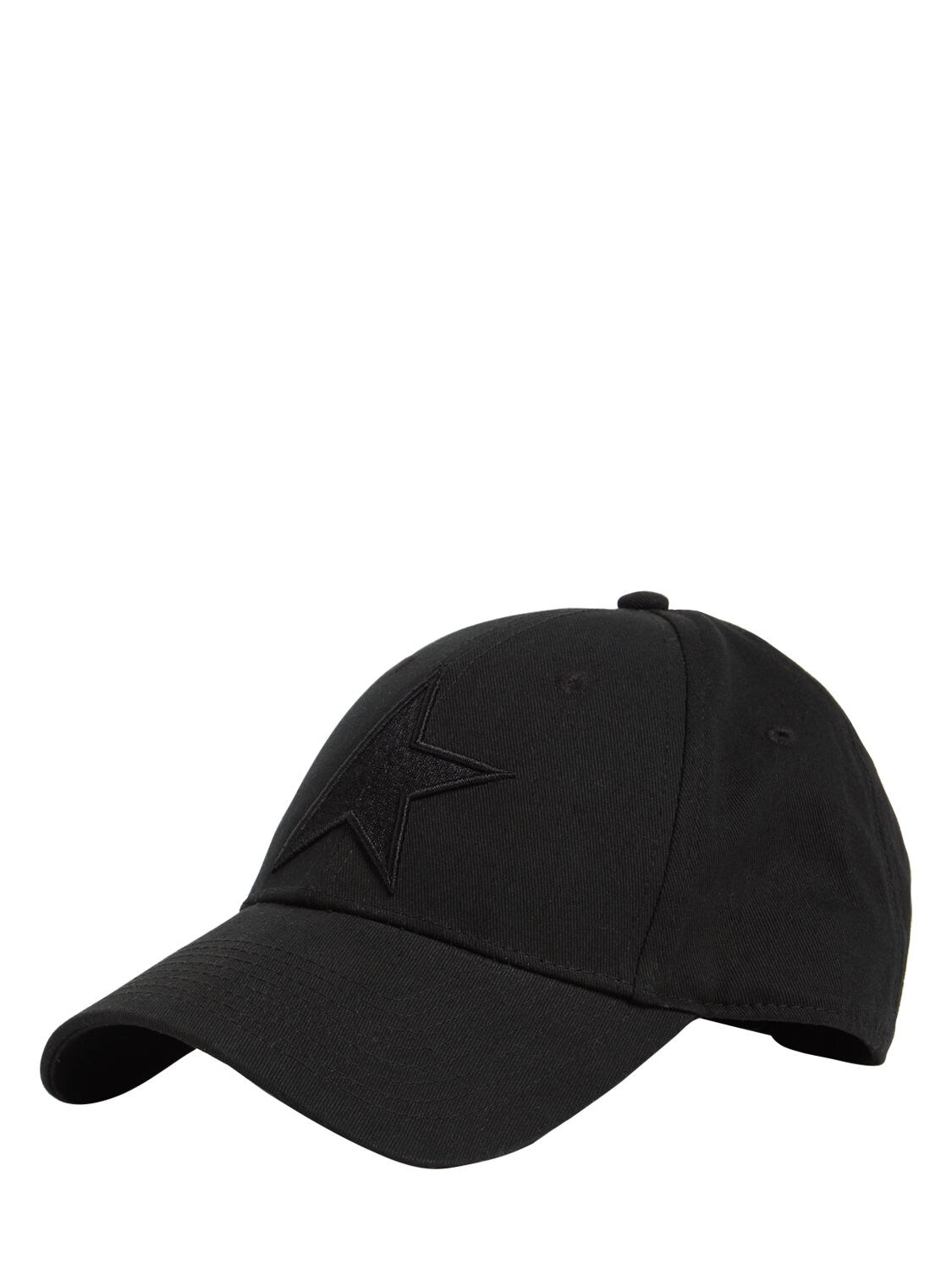 Shop Golden Goose Star Cotton Baseball Hat In Black