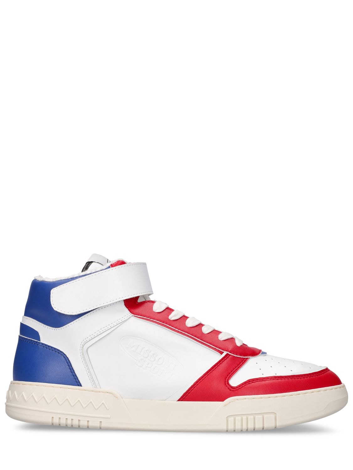 Missoni Basket New High Sneakers In Red,white,blue