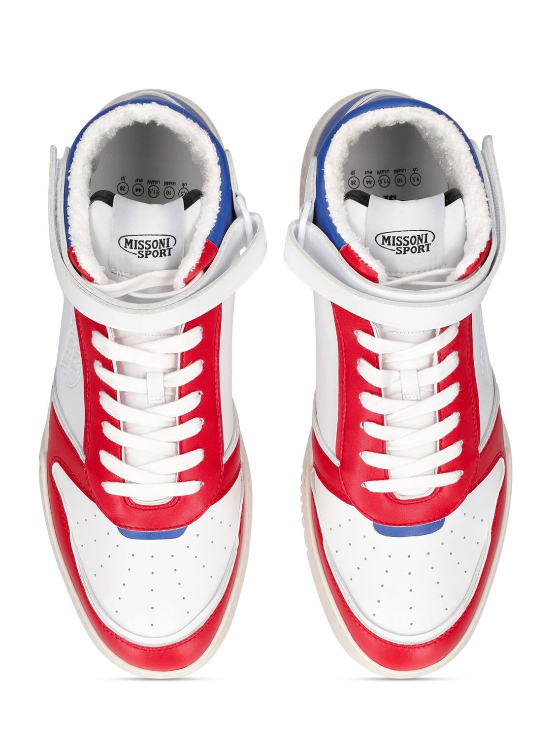 Shop Missoni Basket New High Sneakers In Red,white,blue