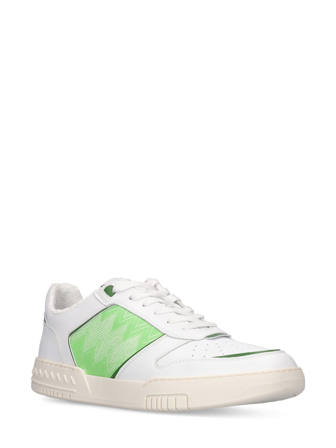 Shop Missoni Basket New Low Sneakers In White,green