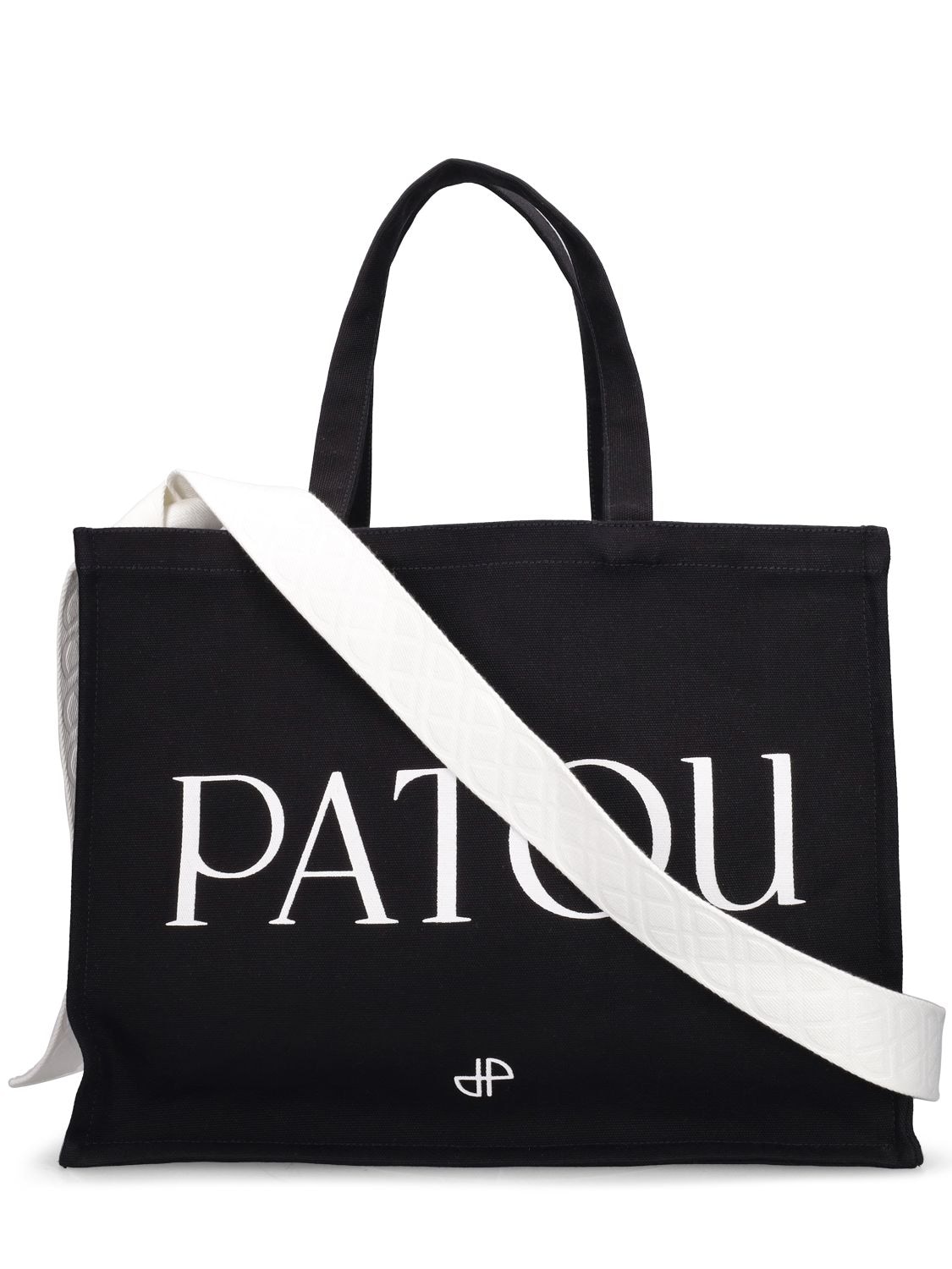 Shop Patou Large  Canvas Tote Bag In Black