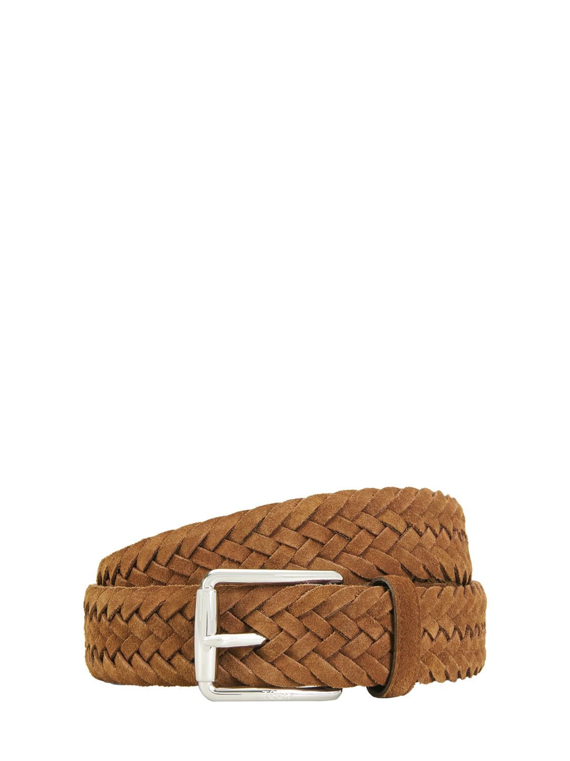 Tod's 3.5cm Woven Leather Belt In Brown