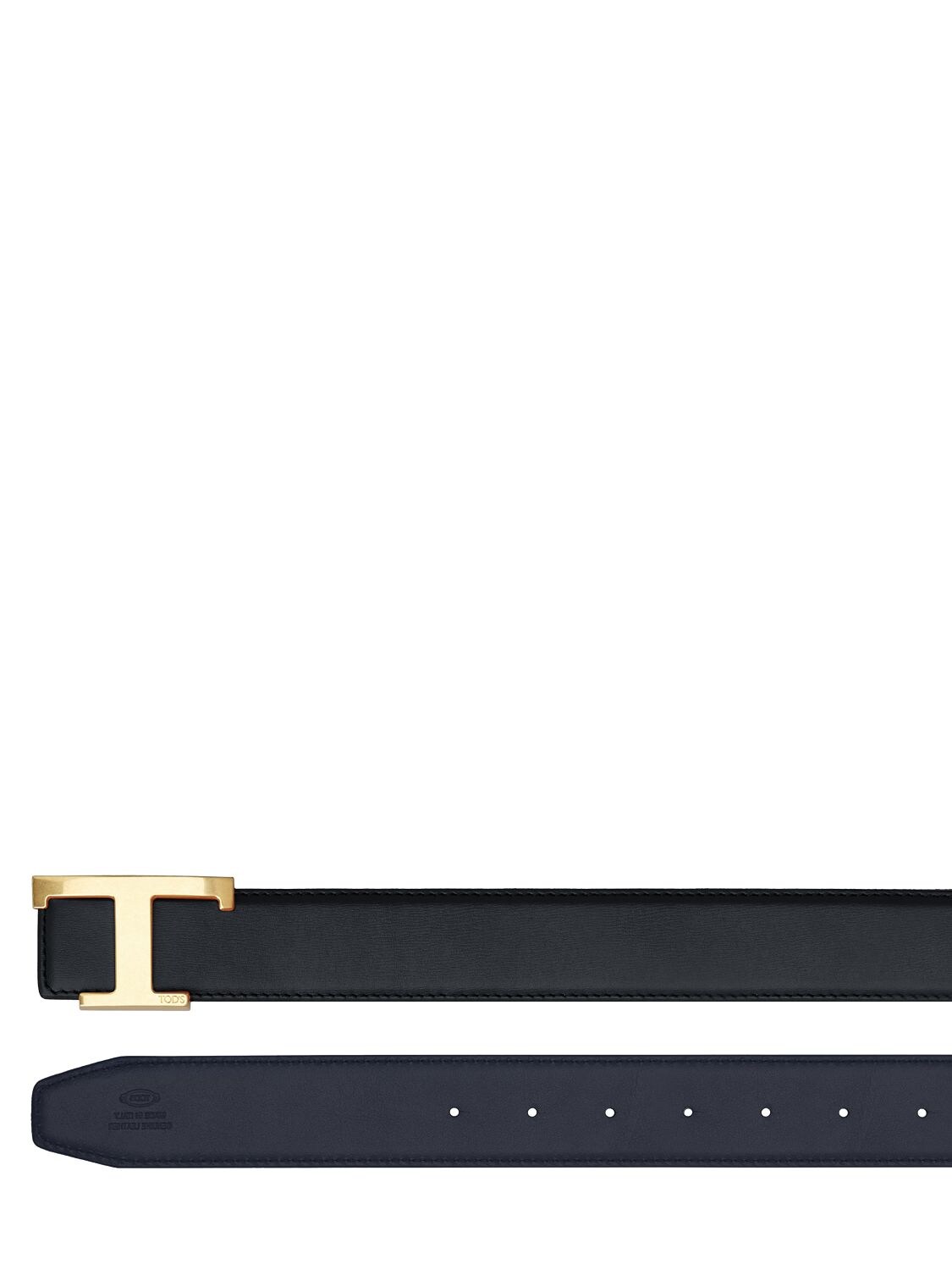 Shop Tod's 3.5cm Reversible Logo Leather Belt In Black,blue