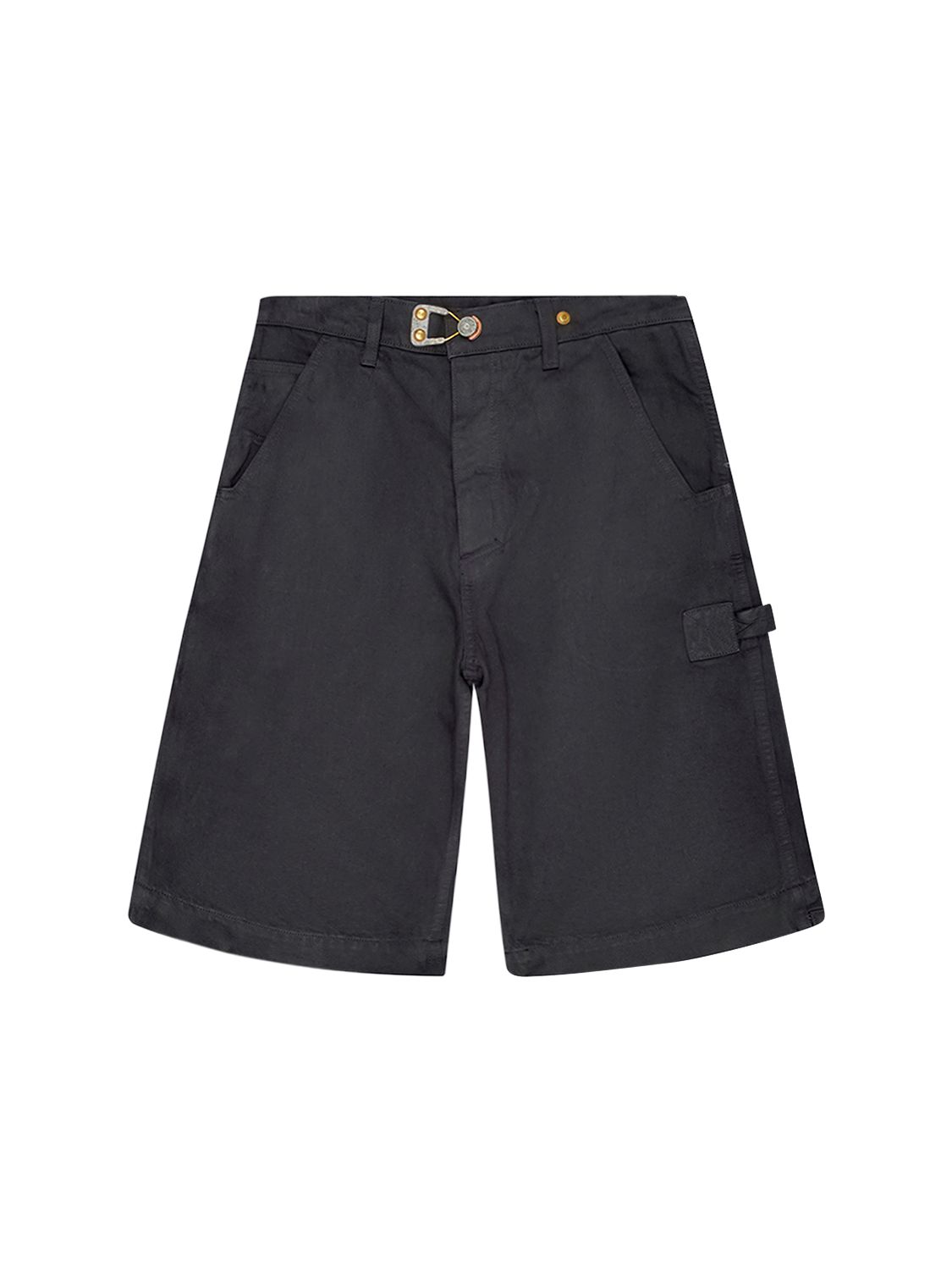 Objects Iv Life Deadstock Cotton Denim Carpenter Shorts In Black
