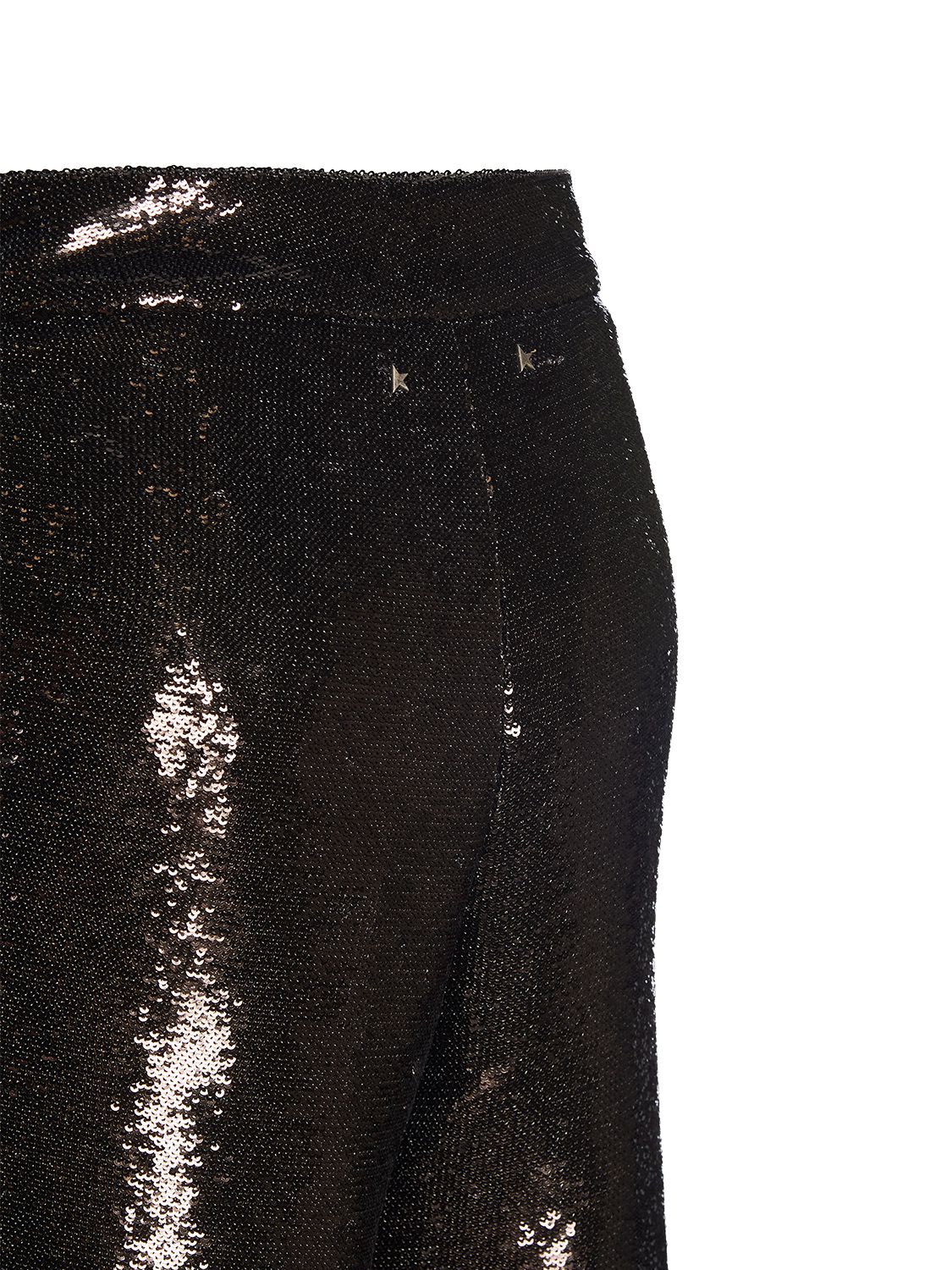 Shop Golden Goose Journey Flare Sequined Pants In Brown