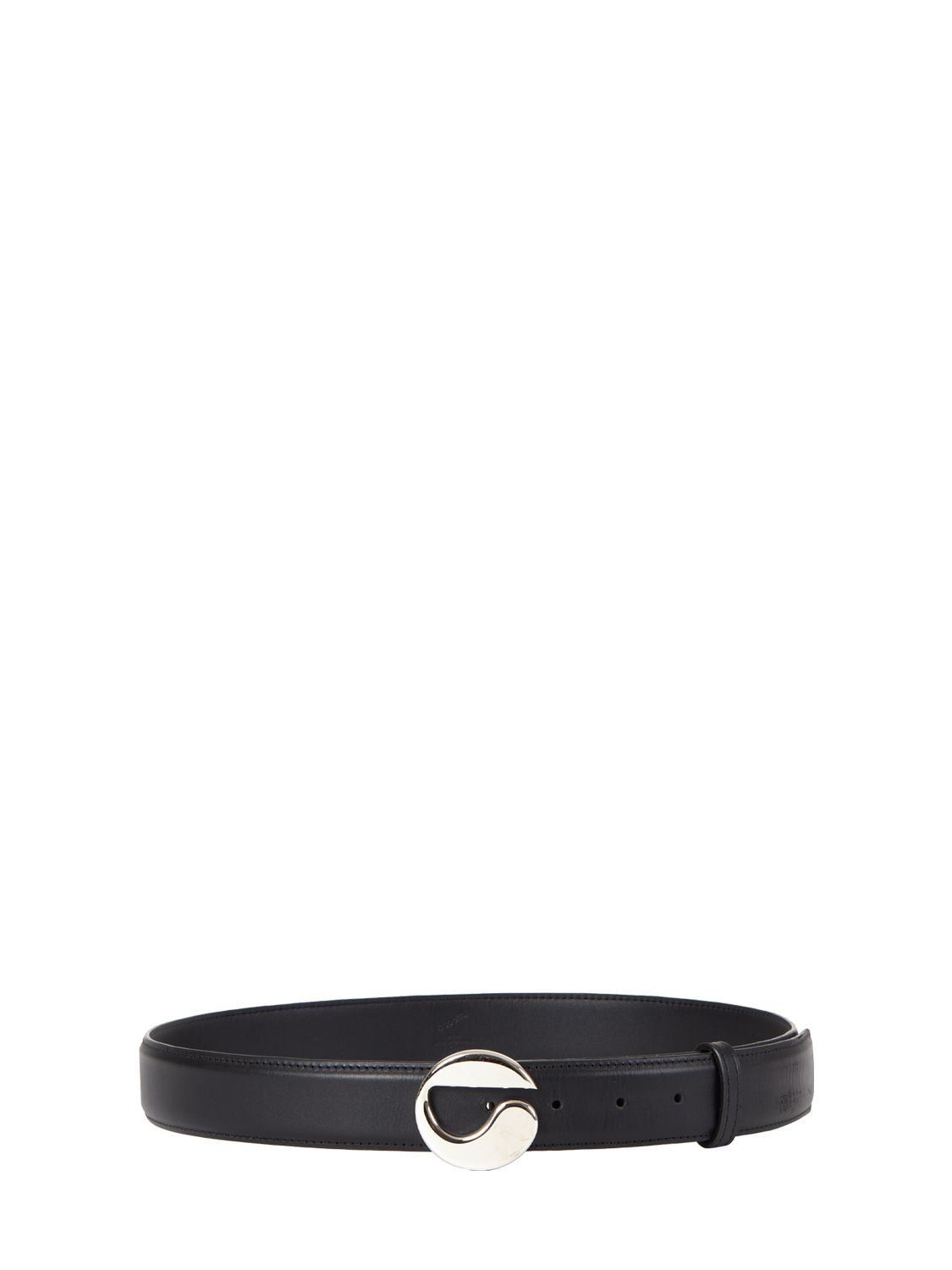 Shop Coperni 3.2cm Logo Leather Belt In Black