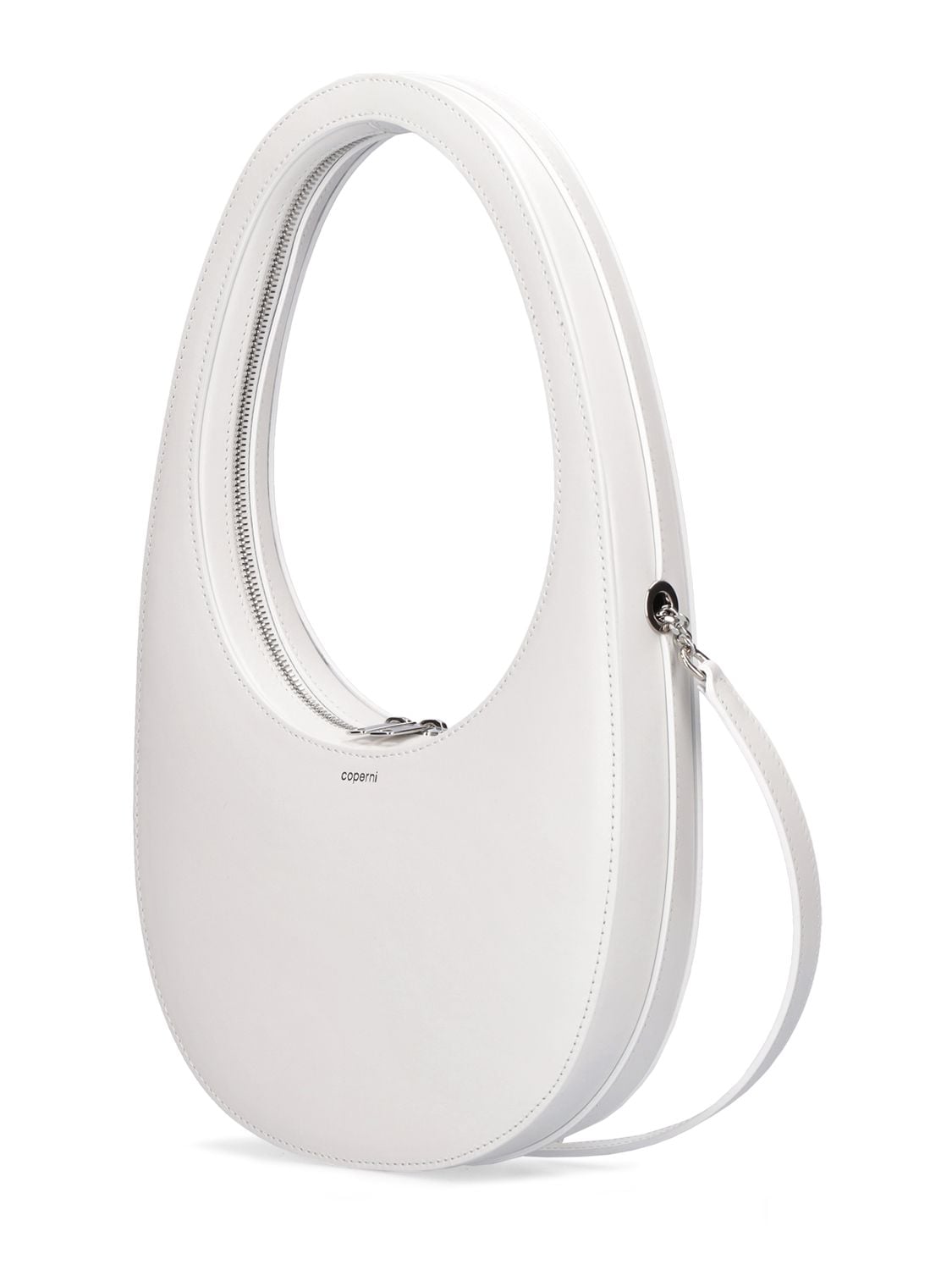 Shop Coperni Swipe Leather Crossbody Bag In White