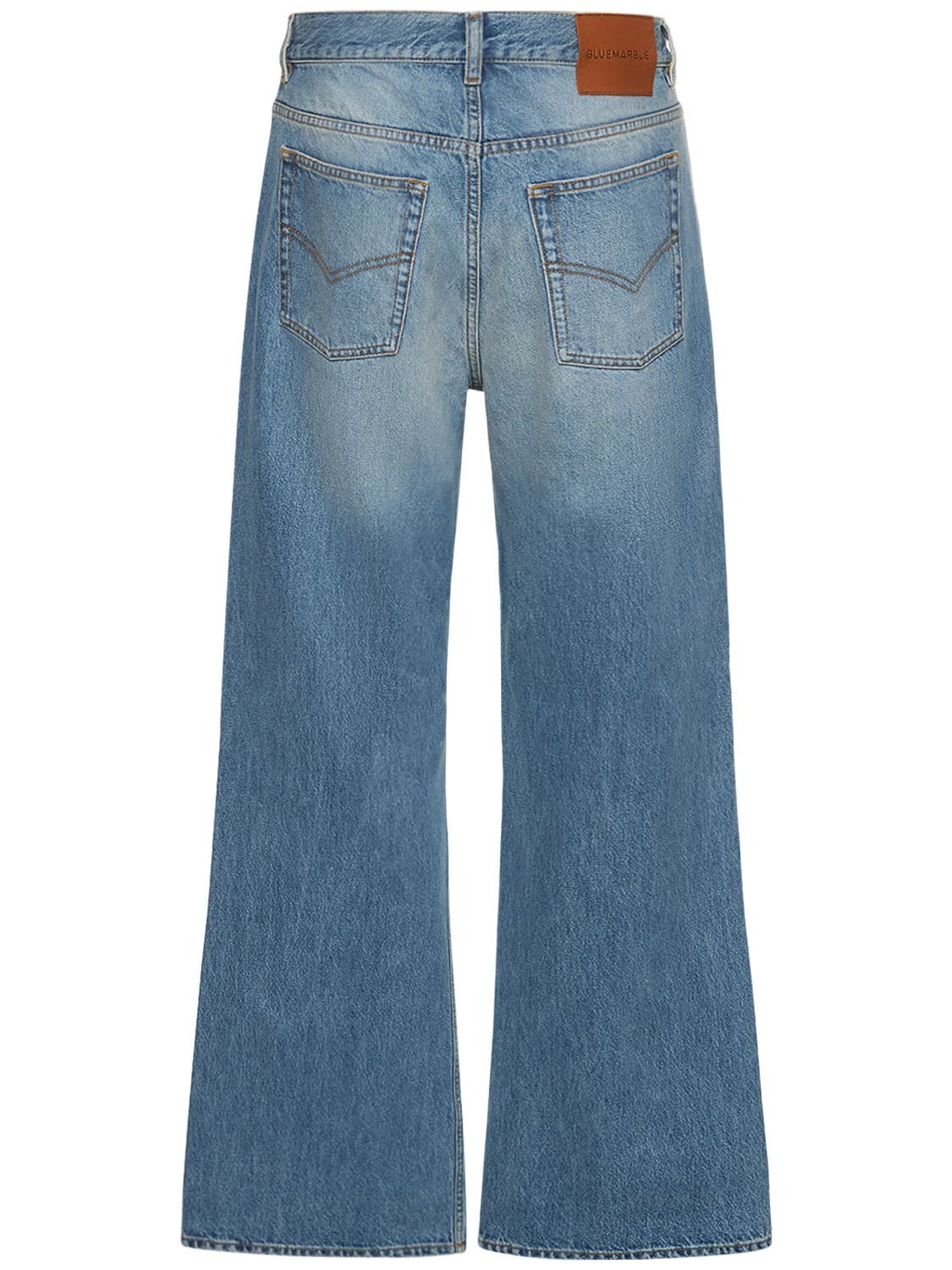 Shop Bluemarble 27cm Bootcut Cotton Denim Jeans In Blue