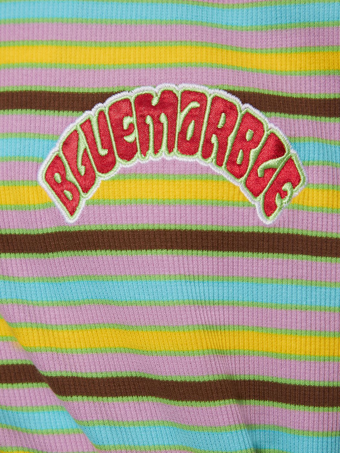 Shop Bluemarble Striped Bowling Cotton T-shirt In Multicolor