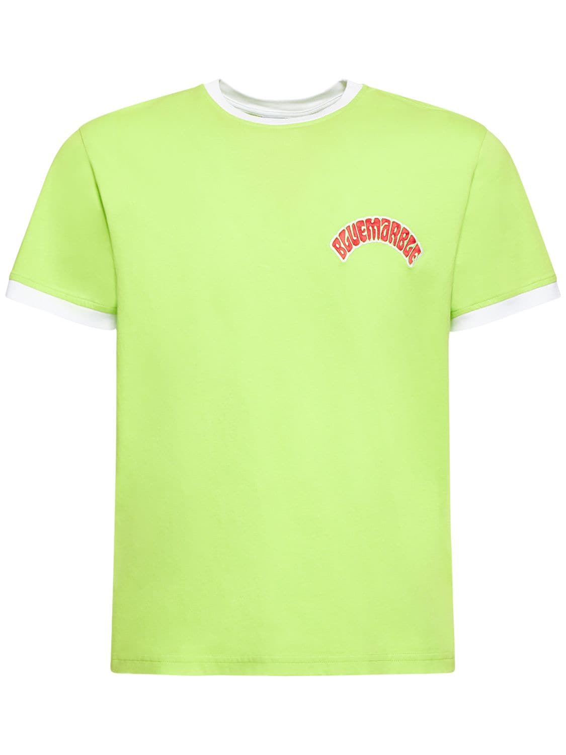 Shop Bluemarble Logo Bowling Cotton T-shirt In Lime Green