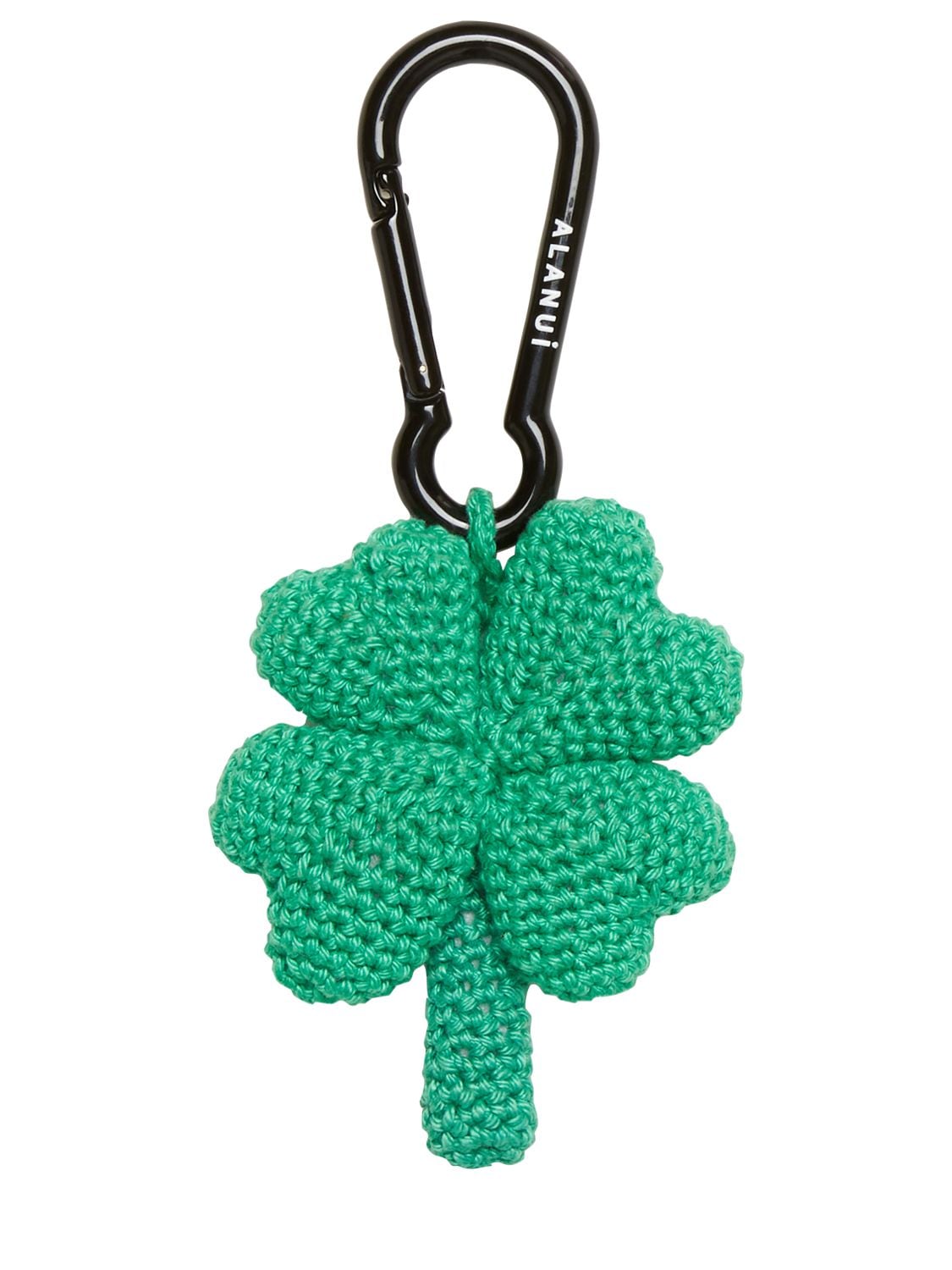 Alanui 4 Leaf Clover Cotton Crochet Key Holder In Green