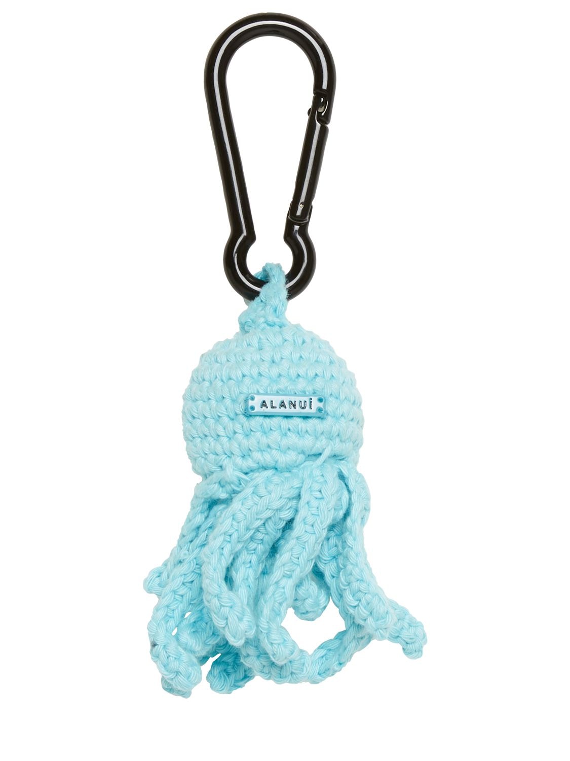Shop Alanui Octopus Cotton Crochet Key Holder In Blue,multi