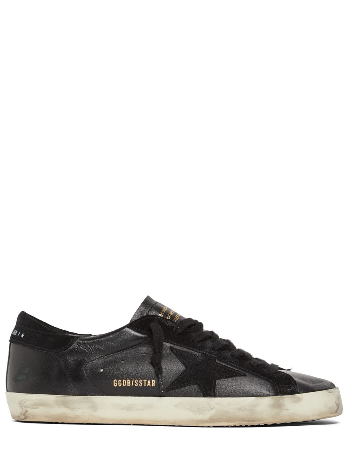 Golden Goose 20mm Super Star Leather & Suede Trainers In Black