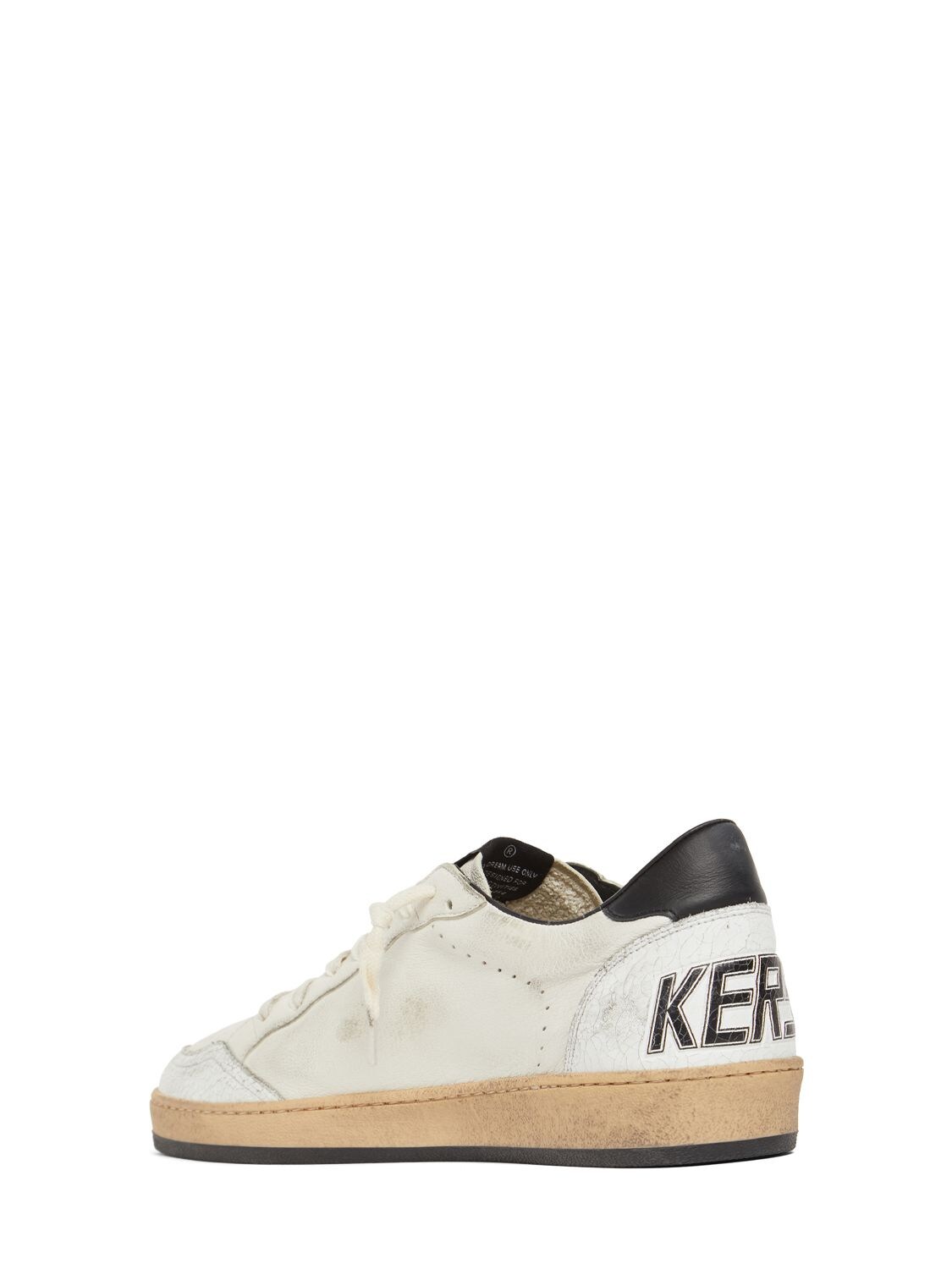 Shop Golden Goose Ball Star Nappa Leather Sneakers In White,black