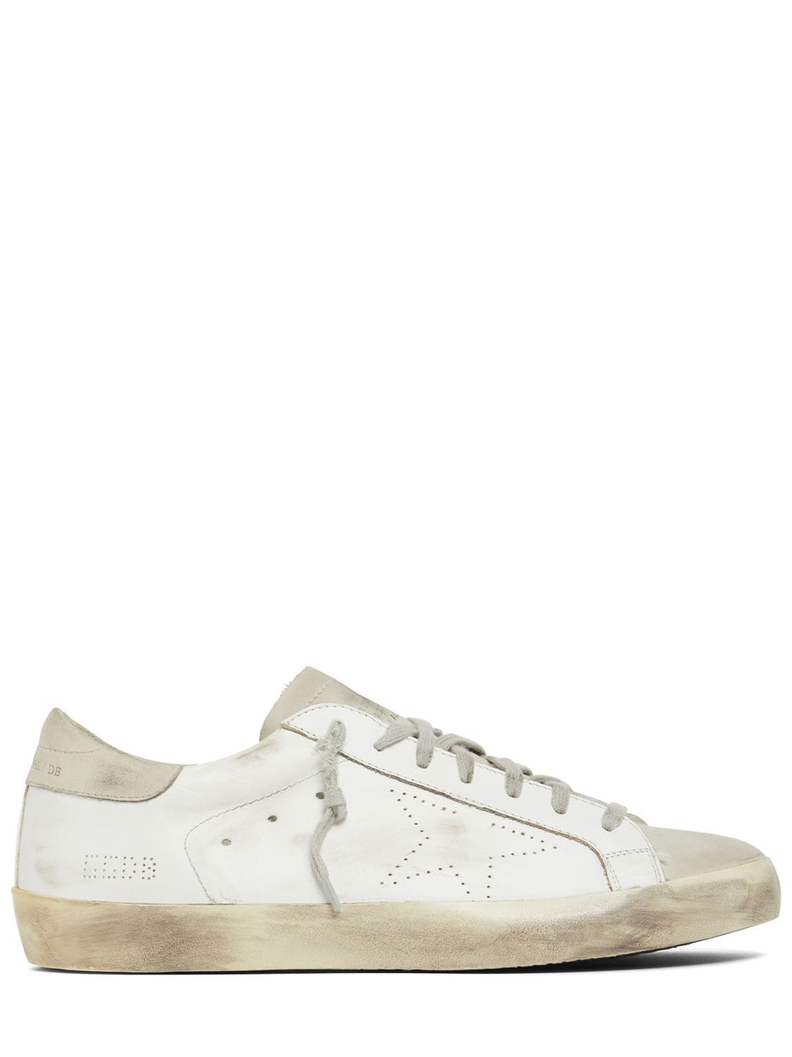 Golden Goose Super Star Leather Sneakers In White,ice