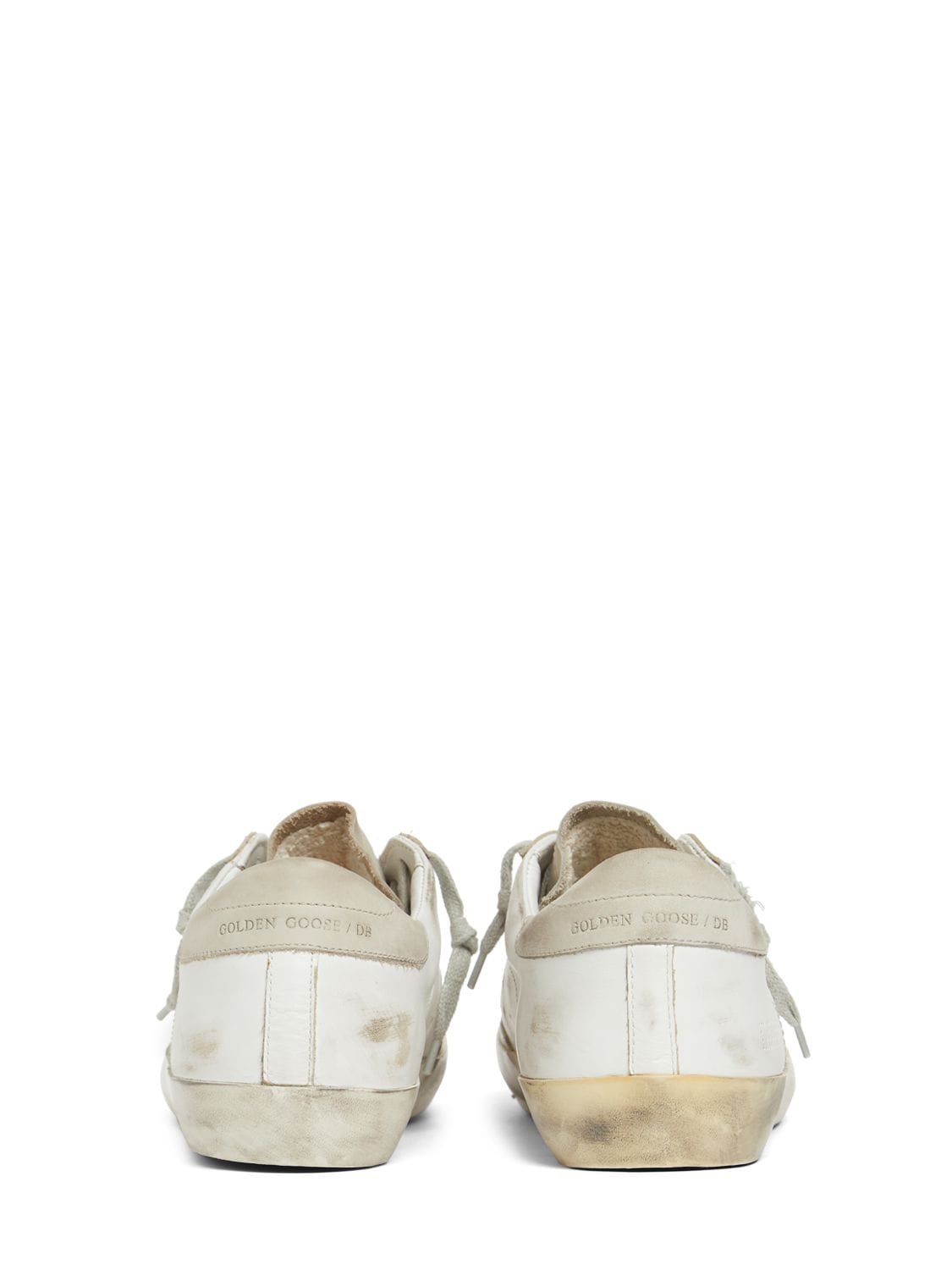 Shop Golden Goose 20mm Super Star Leather Sneakers In White,ice