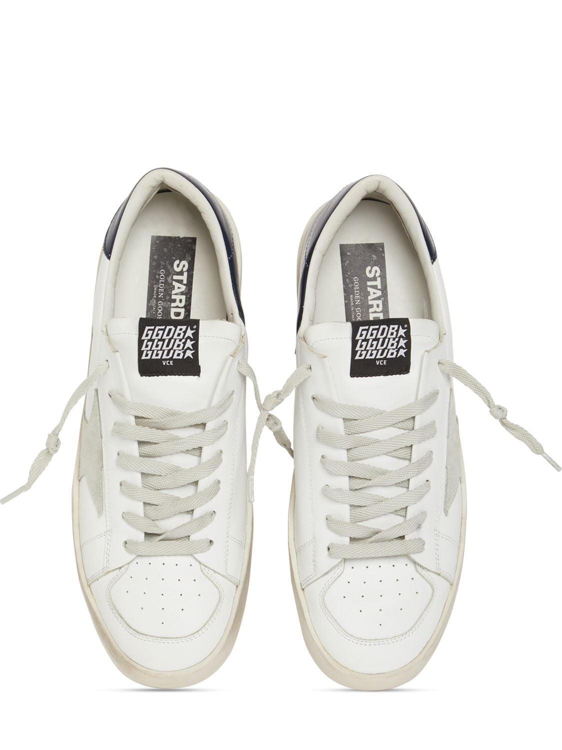 Shop Golden Goose Stardan Leather & Suede Sneakers In White,black