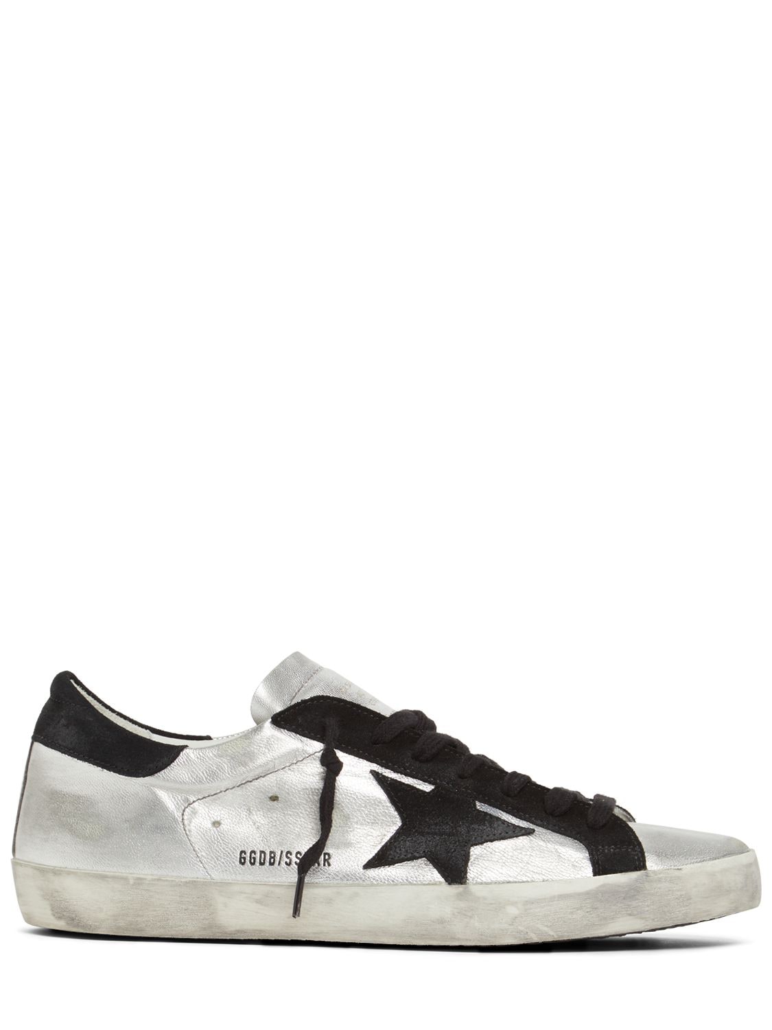 Golden Goose Super Star Leather & Suede Sneakers In Silver,black