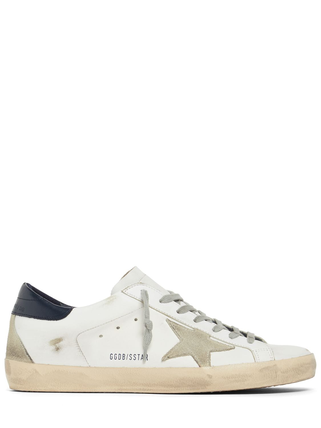 Shop Golden Goose 20mm Super Star Leather & Suede Sneakers In White,ice,blue