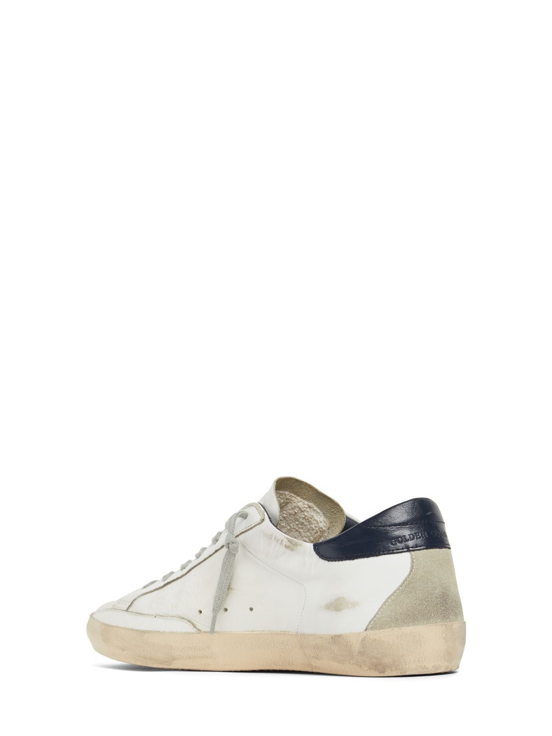 Shop Golden Goose 20mm Super Star Leather & Suede Sneakers In White,ice,blue