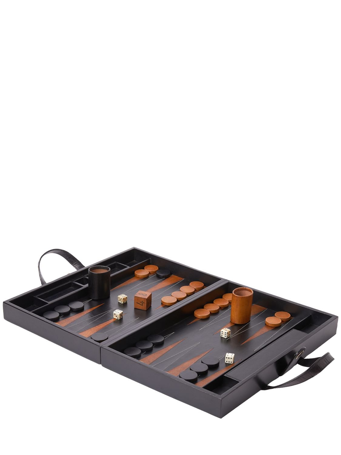 Black Finish Leather Backgammon Set – HOME > HOME DÉCOR > LIFESTYLE ACCESSORIES
