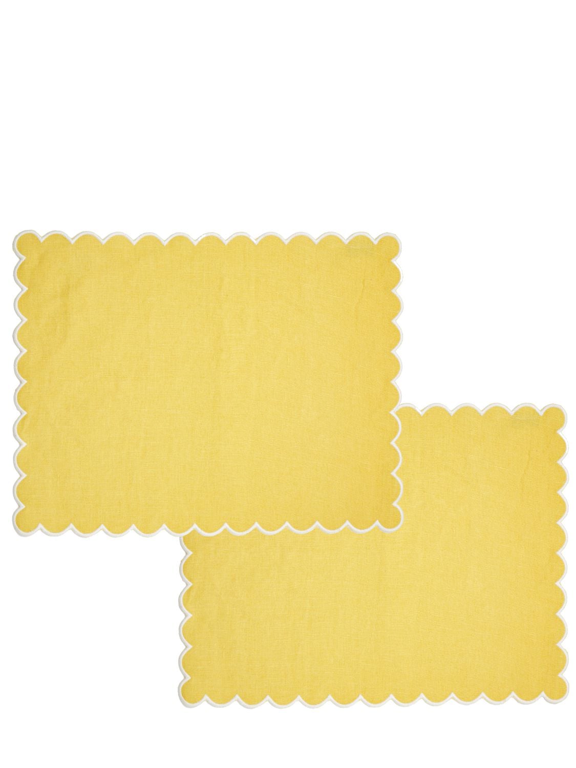 The Conran Shop Set Of 2 Scalloped Edge Placemats In Yellow