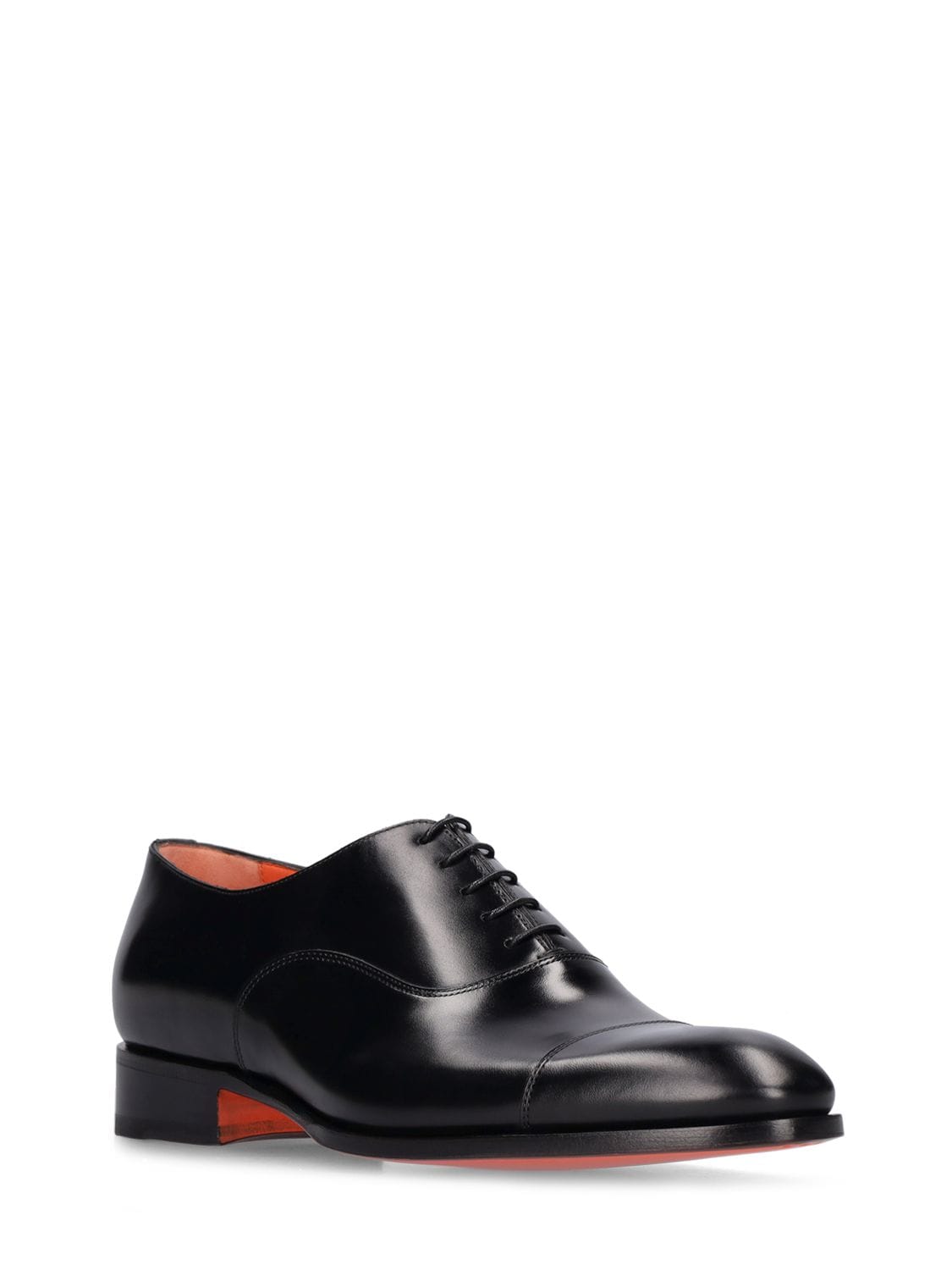 Shop Santoni Racer Leather Derby Shoes In Black