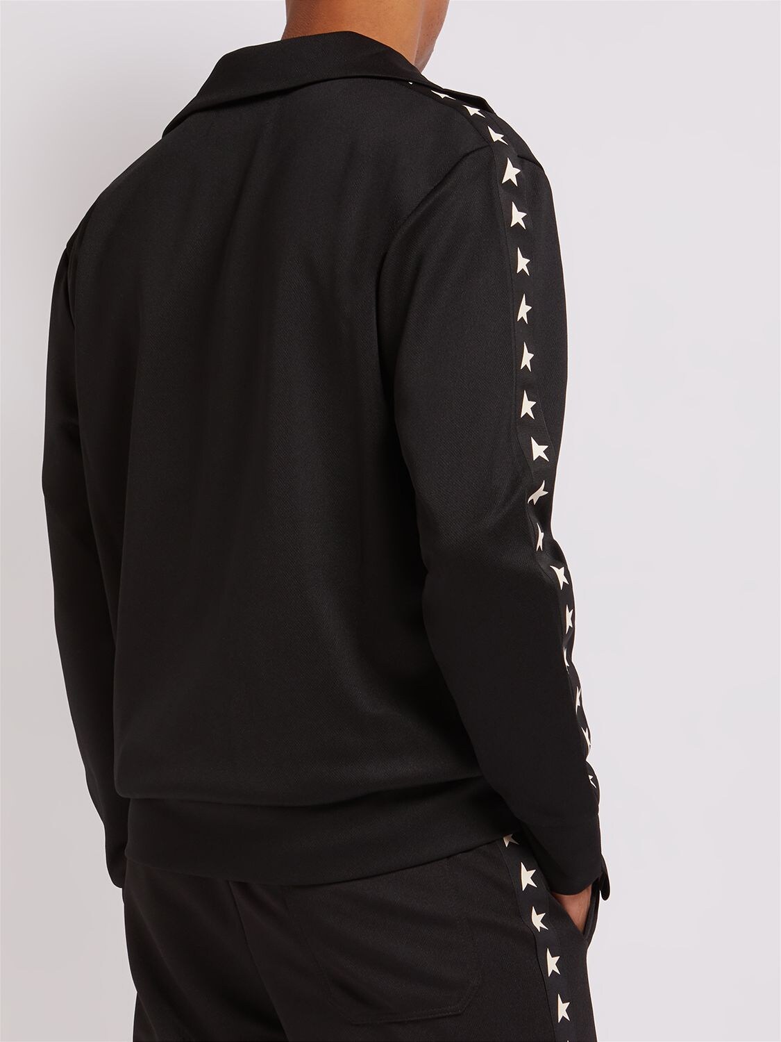 Shop Golden Goose Star Logo Jersey Track Jacket In Black,white