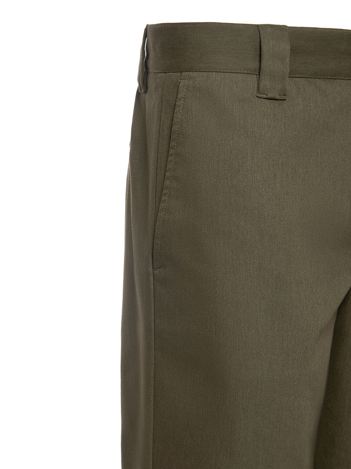 Shop Golden Goose Skate Comfort Cotton Chino Pants In Military Green