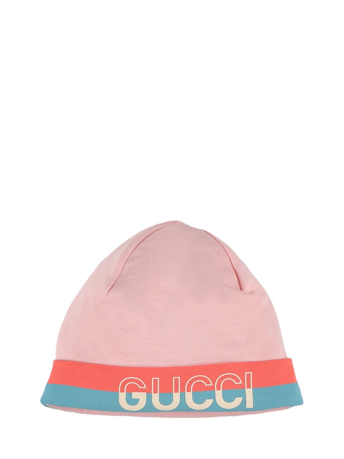 Shop Gucci Cotton Jersey Bodysuit, Bib & Hat Set In Light Pink