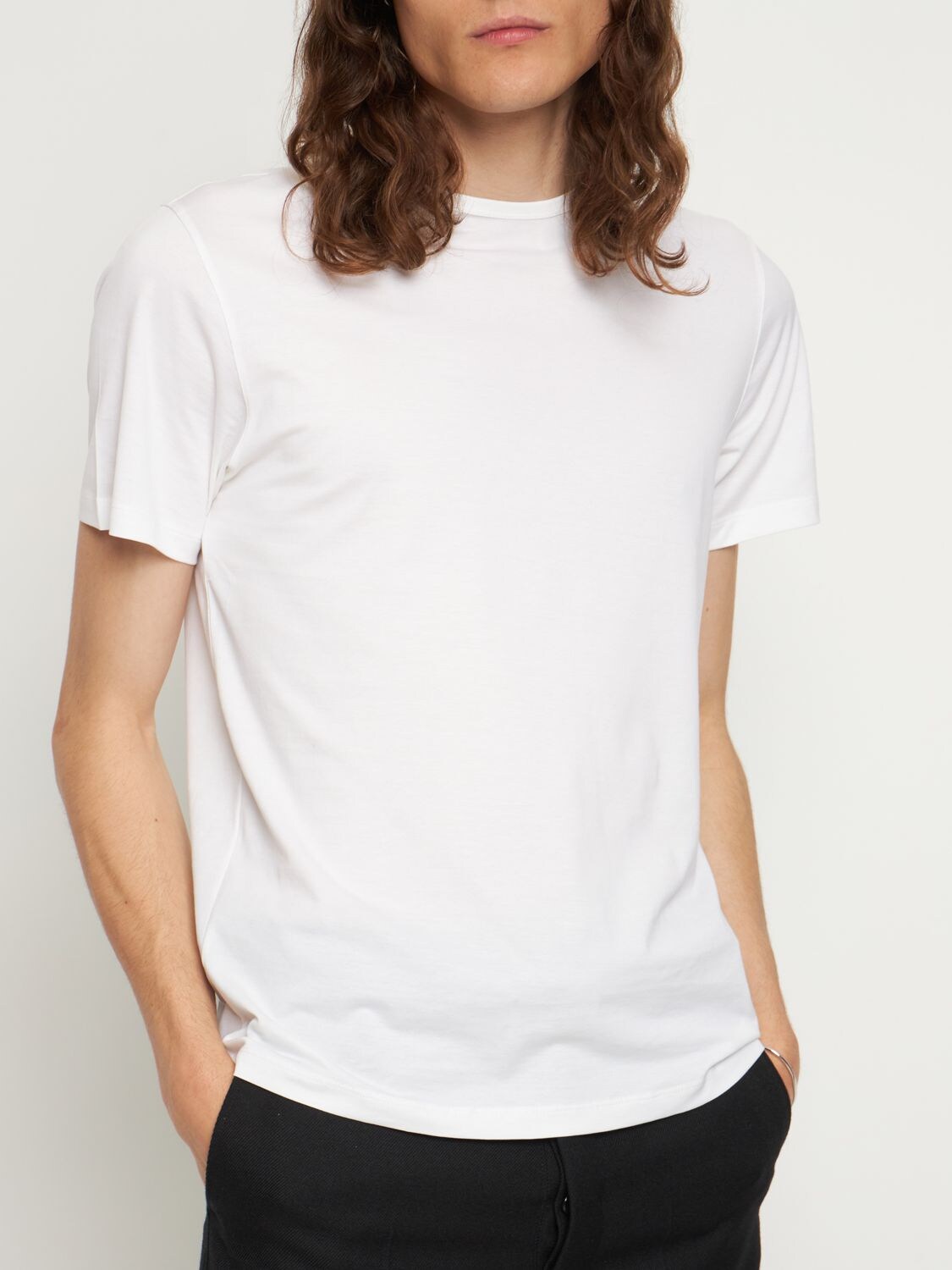 Shop Theory Cotton Luxe S/s T-shirt In White