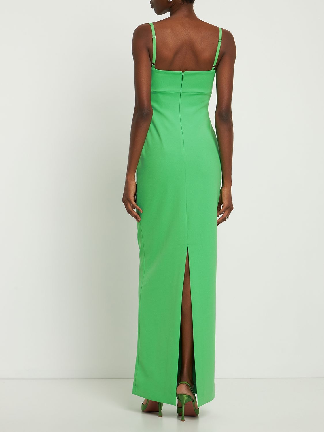 Solace London Riley Stretch-crepe Maxi Dress In Green | ModeSens